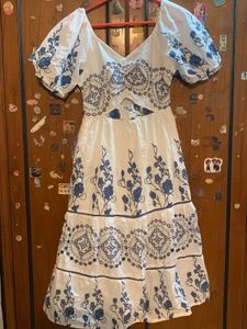 Floral Embroidered Cutout Midi Dress