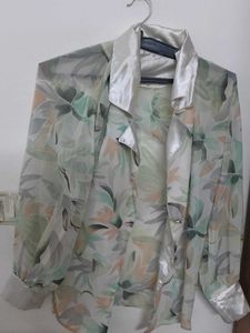 Floral Print Sheer Blouse