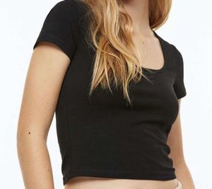 Black Square Neck Cropped Top H&amp;M