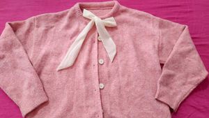 Pink Cardigan with Bow