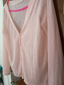 Peach Button-Down Long Sleeve