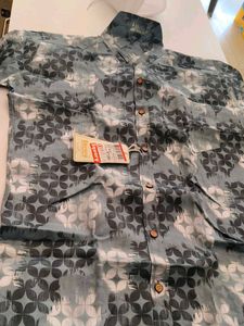 Men’s Casual Geometric Print Short Sleeve Shirt