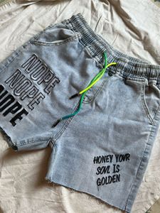 Graphic Denim Shorts