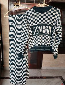 Price Drop!! Zara Woolen Co Ord Set Black
