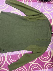 Olive Green Knit Pullover