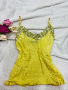 Yellow Sequin Cami Top