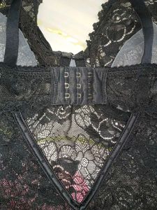 (700)Black Lace Bodysuit