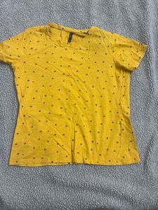 Yellow Heart Print Tee
