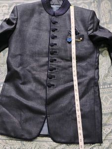 Elegant Navy Blue Bandhgala Suit