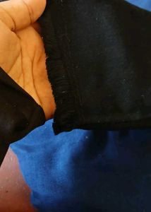 Black Jeans  with Frayed Edge Detail