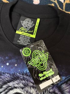 last pc Wolf Graphic Print T-Shirt night glowing