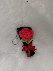 Crochet Mini Rose Bouquet Keychain 😍