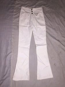 White Bootcut Pant