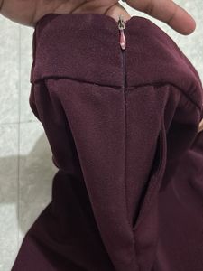 Wine Colour Formal Trouser For Women