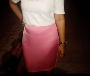 Ajio Pencil Satin Skirt