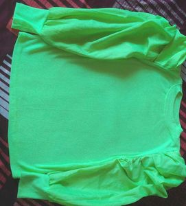 Neon Green Puff Sleeve Top