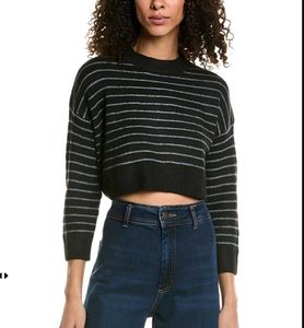 New with tag Pinterest Striped Cropped Sweater
