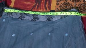 Grey &amp; Black Mirror Work Double Layer Lehnga Choli