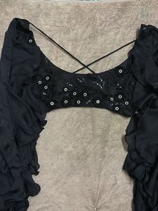 Women Black Embellished Blouse