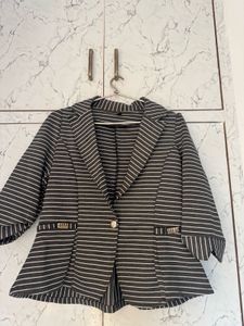 Striped Peplum Jacket