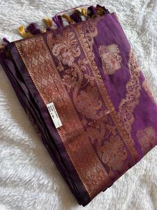 Purple Banarasi Silk Saree