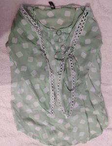 Mint Green Polka Dot Top