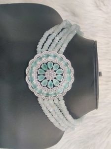 Silver Elegant Mint Choker Set