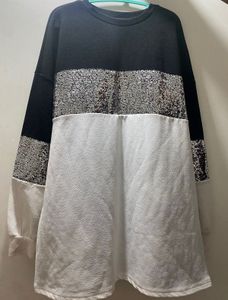 Black N White Shimmery Sweatshirt