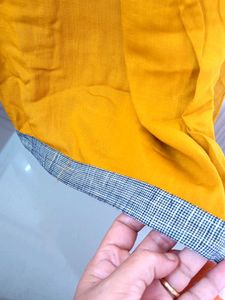 New Kurta With Embroidered Jacket Yellow