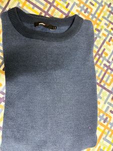 Blue Knit Crewneck Sweater