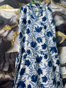Floral Blue Kurta Set For Women