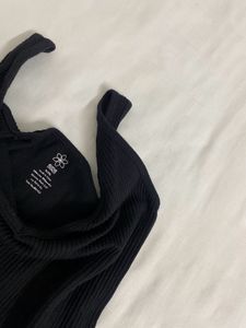 Black Ribbed Bodysuit fits S/M