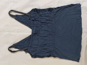 Blue Embroidered Tank Top