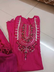 Pink Rayon Suit Set