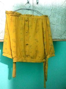 Off Shoulder Mustard Top