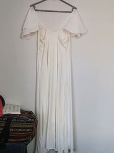 White Maxi Dress With Washable Stains