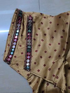 Golden Embellished Saree Blouse