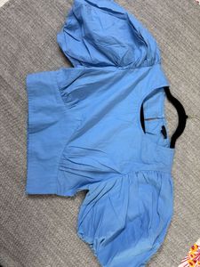 Blue New Crop Top