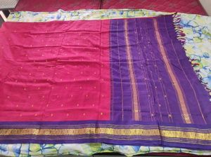 Red And Blue Pure Silk Kanchipuram Saree