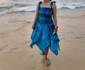 Blue & Green Tie Dye Sundress