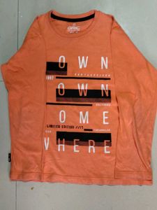 Orange Graphic Long Sleeve Tee