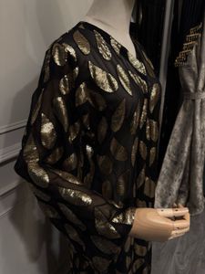 Sequin Embellished Black Sheer Shrug