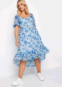Yours limited collection Blue Floral Midi Dress