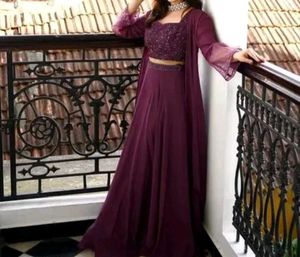 Burgundy Crop Top Skirt Set