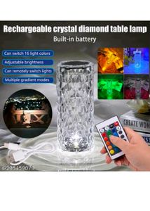 SIGMA Crystal Rose Table Lamp 16 Colour LED Night