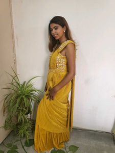 Elegant Drape Mustard Saree