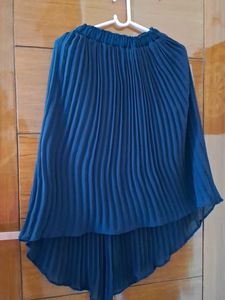 Blue Pleated Skirt