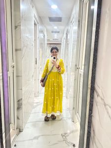 Yellow Embroidered Maxi Dress