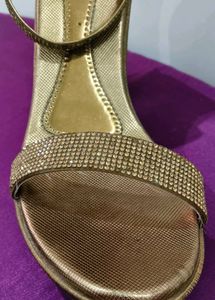 Gold Glitter Heel Sandals
