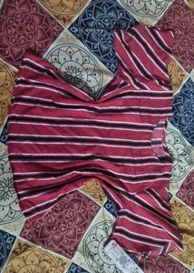 Red N Black Line Top